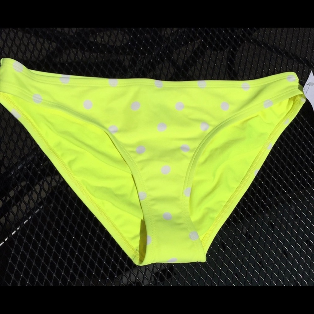 Aerie Swim Neon Yellow Polka Dot Bikini Bottom-XL